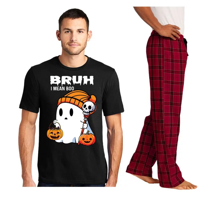 Halloween Bruh I Mean Boo Ghost Funny Pajama Set