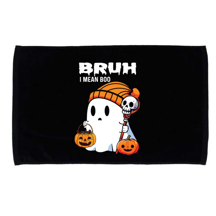 Halloween Bruh I Mean Boo Ghost Funny Microfiber Hand Towel