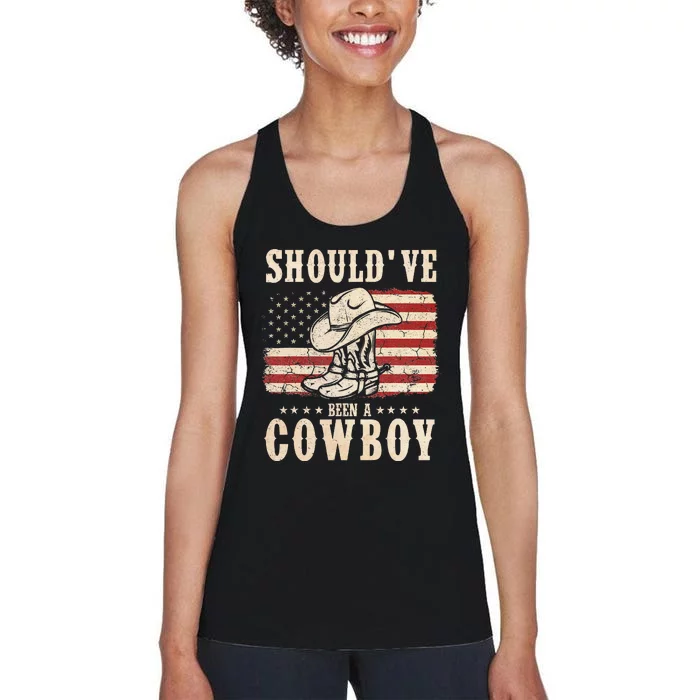 Hat Boots I Should Have Been A Cowboy Women's Racerback Tank