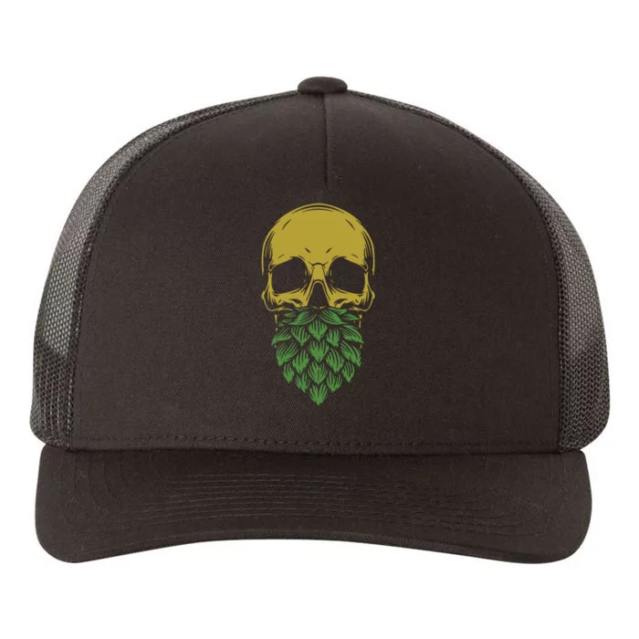 Home Brewing Ipa Craft Beer Brewer Skull Hop Beard Yupoong Adult 5-Panel Trucker Hat