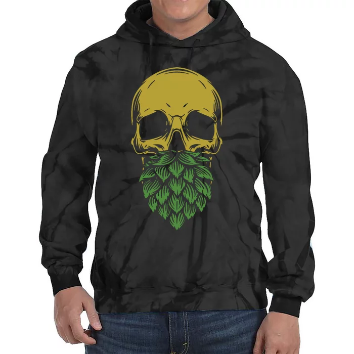 Home Brewing Ipa Craft Beer Brewer Skull Hop Beard Tie Dye Hoodie