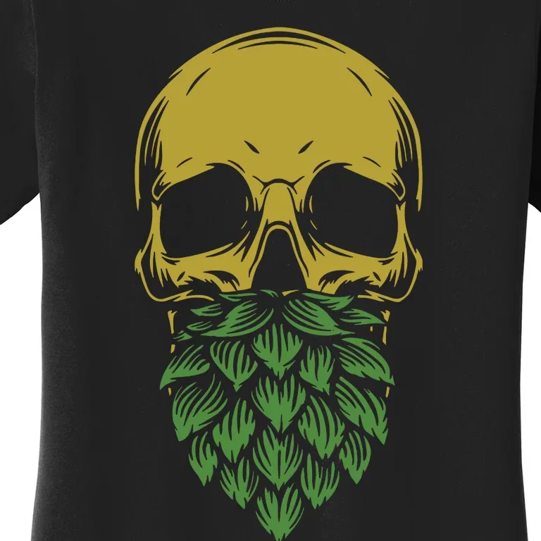 Home Brewing Ipa Craft Beer Brewer Skull Hop Beard Women's T-Shirt