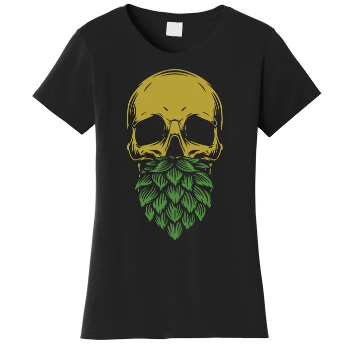 Home Brewing Ipa Craft Beer Brewer Skull Hop Beard Women's T-Shirt