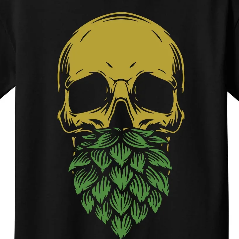 Home Brewing Ipa Craft Beer Brewer Skull Hop Beard Kids T-Shirt