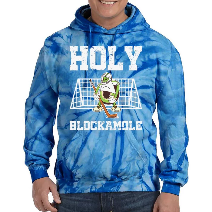 Holy Blockamole Ice Hockey Goalie Hockey Goalkeeper Tie Dye Hoodie