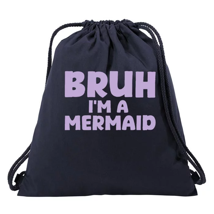 Halloween Bruh IM A Mermaid Drawstring Bag