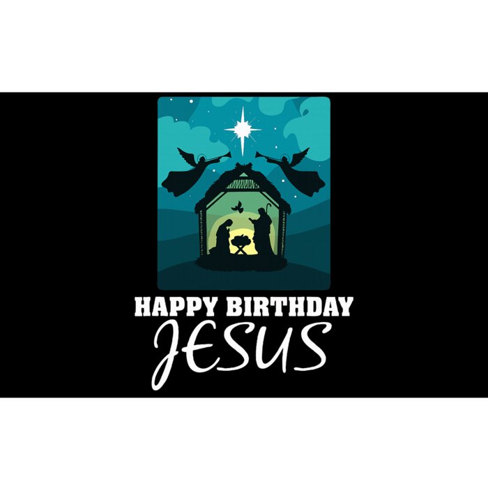 Happy Birthday Jesus  Christmas Advent Nativity Scene North Bumper Sticker