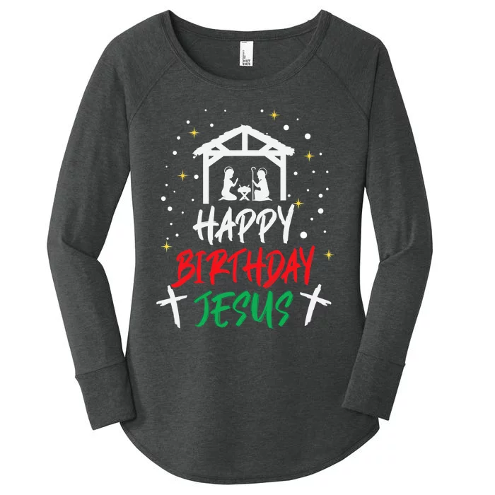 Happy Birthday Jesus Women's Perfect Tri Tunic Long Sleeve Shirt