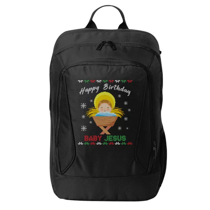 Happy Birthday Jesus Funny Ugly Christmas Gift City Backpack