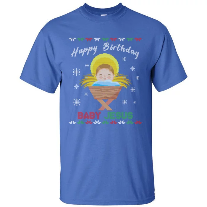 Happy Birthday Jesus Funny Ugly Christmas Gift Tall T-Shirt