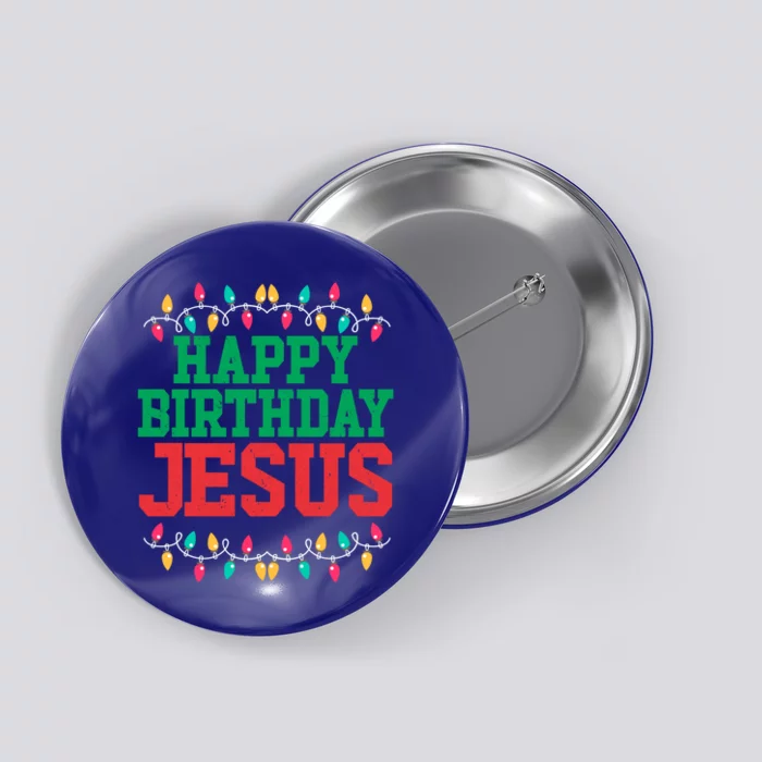 Happy Birthday Jesus Christian Christmas Cute Gift Button