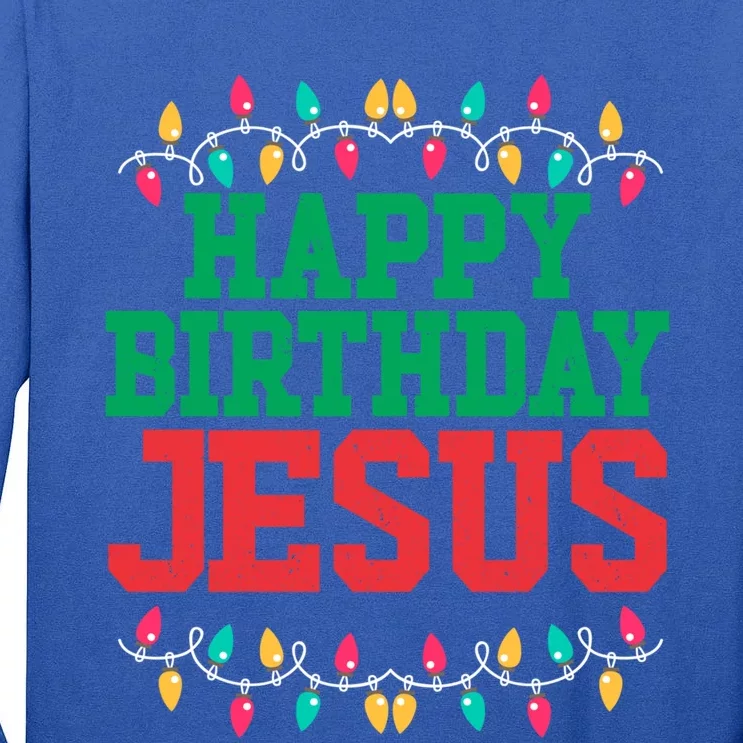 Happy Birthday Jesus Christian Christmas Cute Gift Tall Long Sleeve T-Shirt