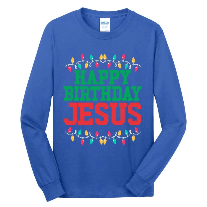 Happy Birthday Jesus Christian Christmas Cute Gift Tall Long Sleeve T-Shirt