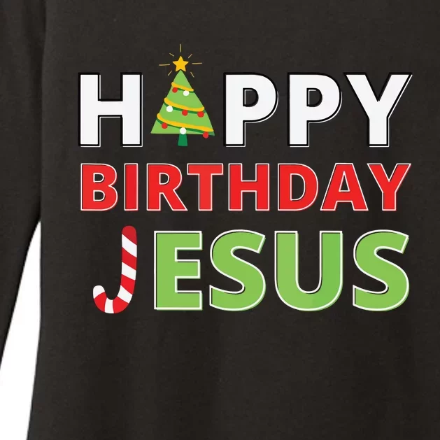 Happy Birthday Jesus Funny Christian Christmas Womens CVC Long Sleeve Shirt