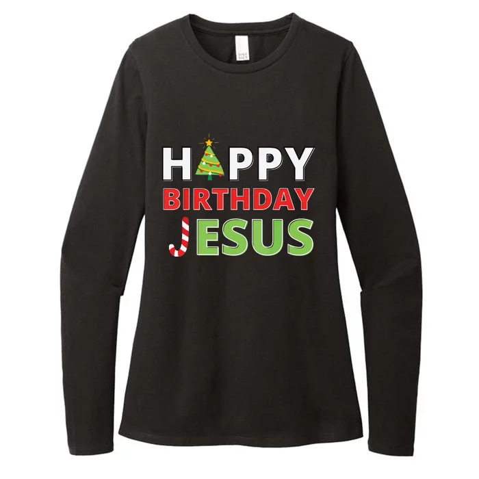 Happy Birthday Jesus Funny Christian Christmas Womens CVC Long Sleeve Shirt