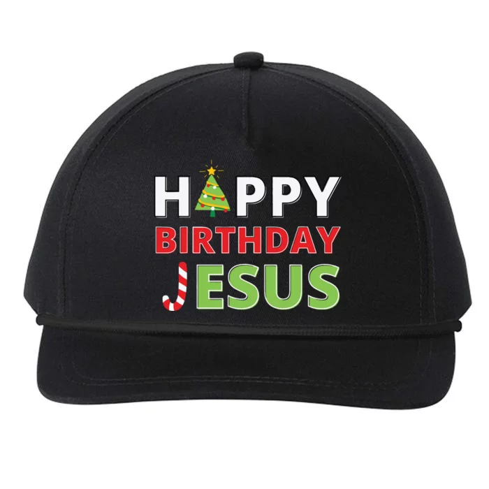 Happy Birthday Jesus Funny Christian Christmas Snapback Five-Panel Rope Hat