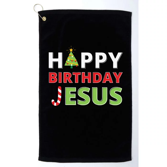 Happy Birthday Jesus Funny Christian Christmas Platinum Collection Golf Towel