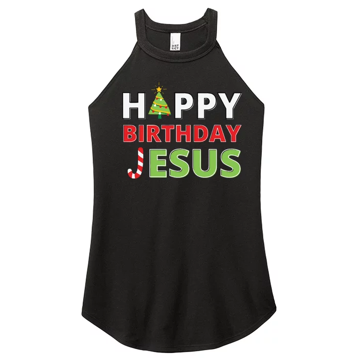 Happy Birthday Jesus Funny Christian Christmas Women’s Perfect Tri Rocker Tank