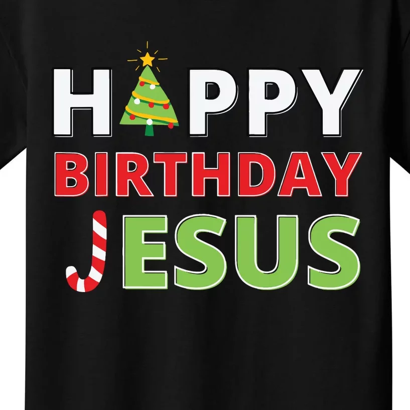 Happy Birthday Jesus Funny Christian Christmas Kids T-Shirt