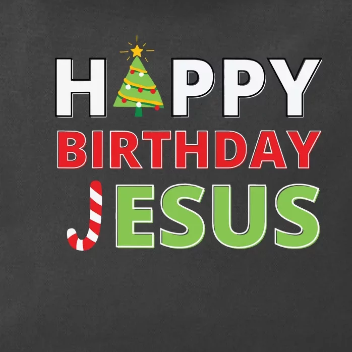 Happy Birthday Jesus Funny Christian Christmas Zip Tote Bag