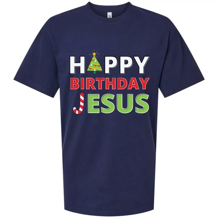 Happy Birthday Jesus Funny Christian Christmas Sueded Cloud Jersey T-Shirt