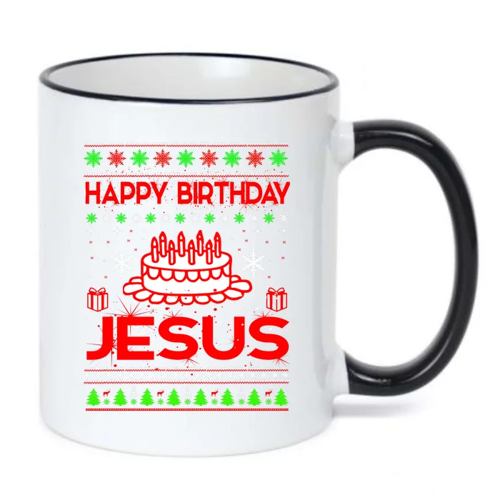 Happy Birthday Jesus Ugly Christmas Black Color Changing Mug