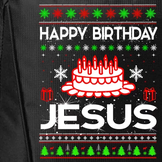 Happy Birthday Jesus Ugly Christmas City Backpack