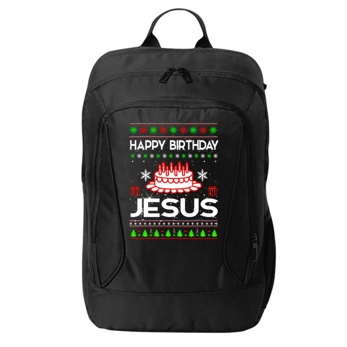 Happy Birthday Jesus Ugly Christmas City Backpack