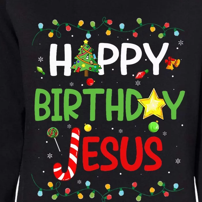 Happy Birthday Jesus Ugly Sweater Christmas Funny Pajama Womens California Wash Sweatshirt