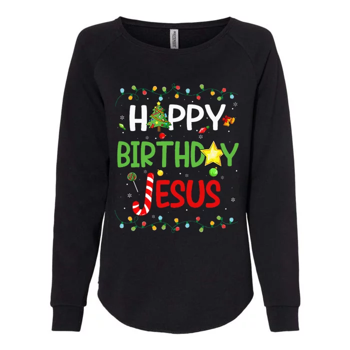 Happy Birthday Jesus Ugly Sweater Christmas Funny Pajama Womens California Wash Sweatshirt