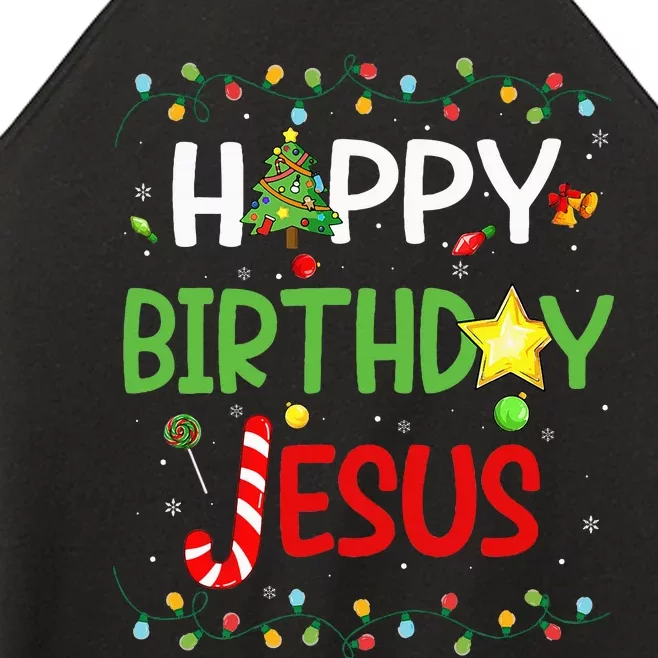 Happy Birthday Jesus Ugly Sweater Christmas Funny Pajama Women’s Perfect Tri Rocker Tank