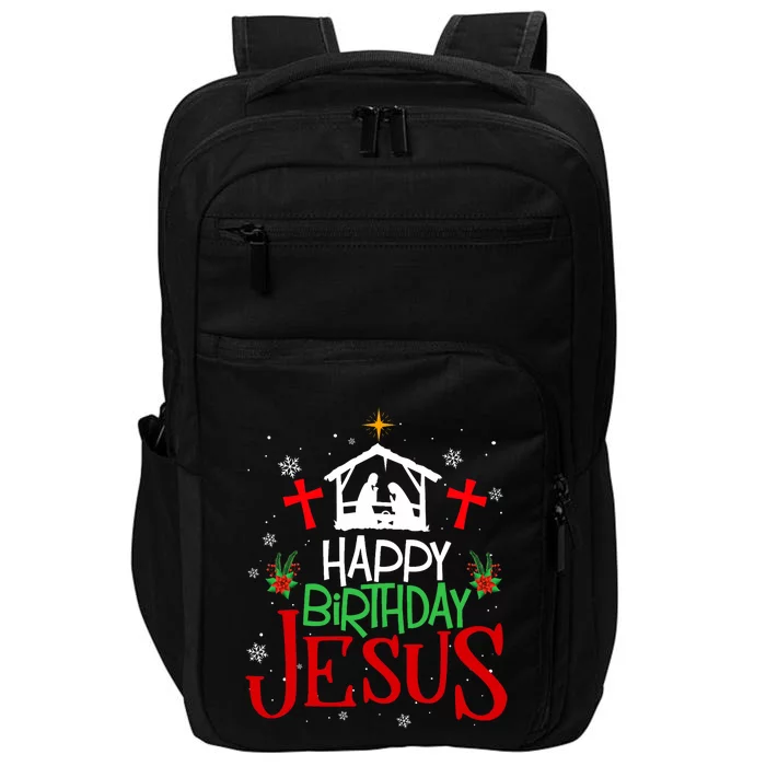 Happy Birthday Jesus Funny Christian Christmas Holiday Gifts Impact Tech Backpack