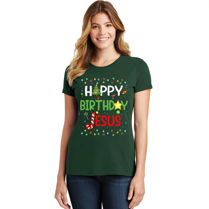 Happy Birthday Jesus Ugly Sweater Christmas Funny Pajama Women's T-Shirt