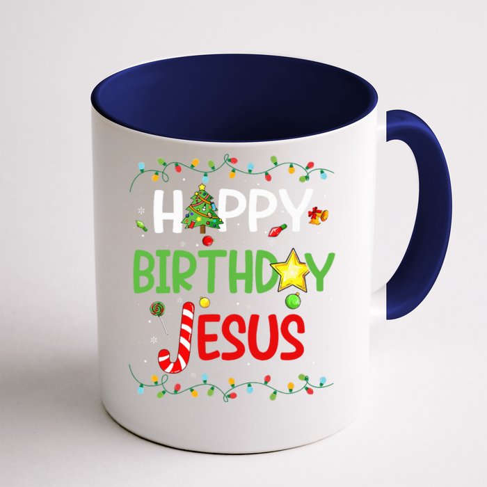 Happy Birthday Jesus Ugly Sweater Christmas Funny Pajama Front & Back Coffee Mug