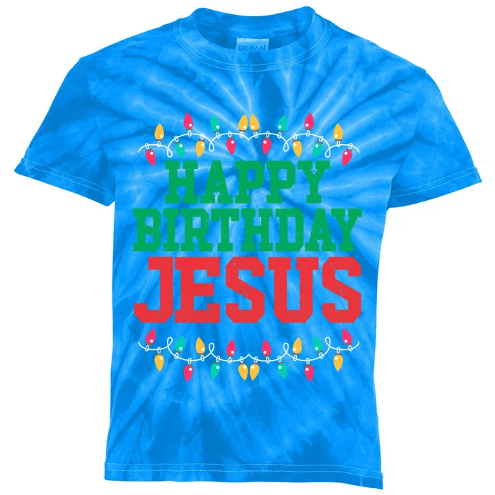 Happy Birthday Jesus Christian Christmas Gift Kids Tie-Dye T-Shirt