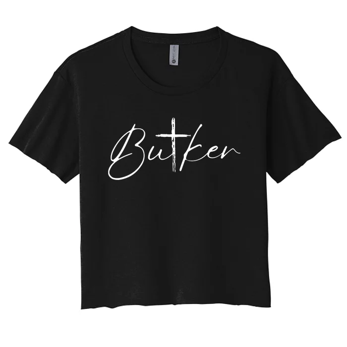 Harrison Butker Kansas City Kicker Jesus Is King Women's Crop Top Tee