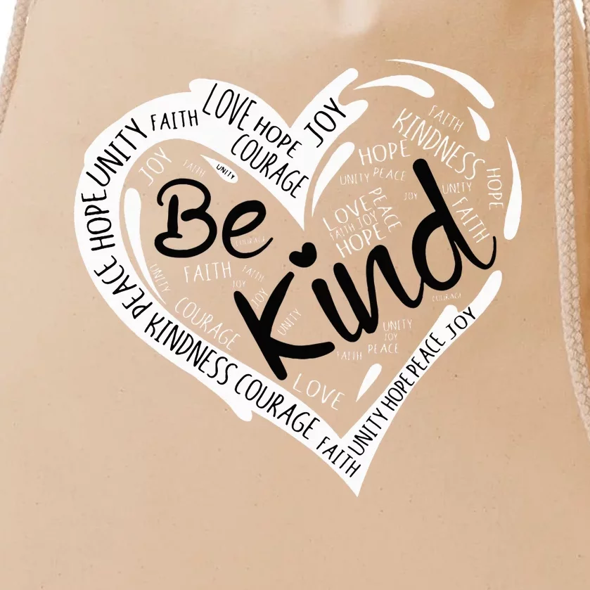 Heart Be Kind Anti Bullying Unity Day Orange Words Drawstring Bag