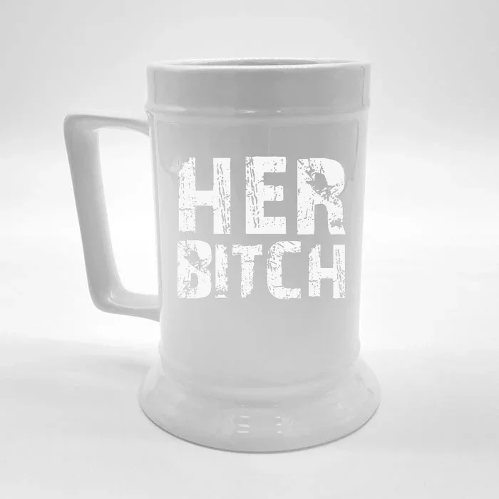 HER BITCH Kinky Couples Outfit FemDom Master Slave Front & Back Beer Stein