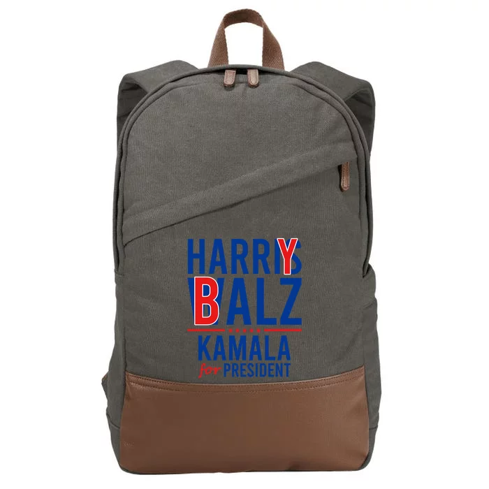 Harry Balz Kamala Harris Walz Democrat Political Funny Gift Cotton Canvas Backpack