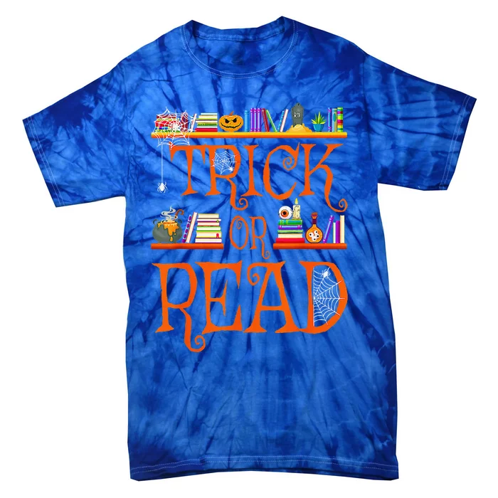 Halloween Book Lovers Librarian Trick Or Read Library Event Tie-Dye T-Shirt