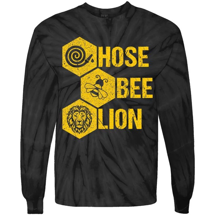 Hose Bee Lion Icons Funny Hoes Be Lying Pun Intended Tie-Dye Long Sleeve Shirt