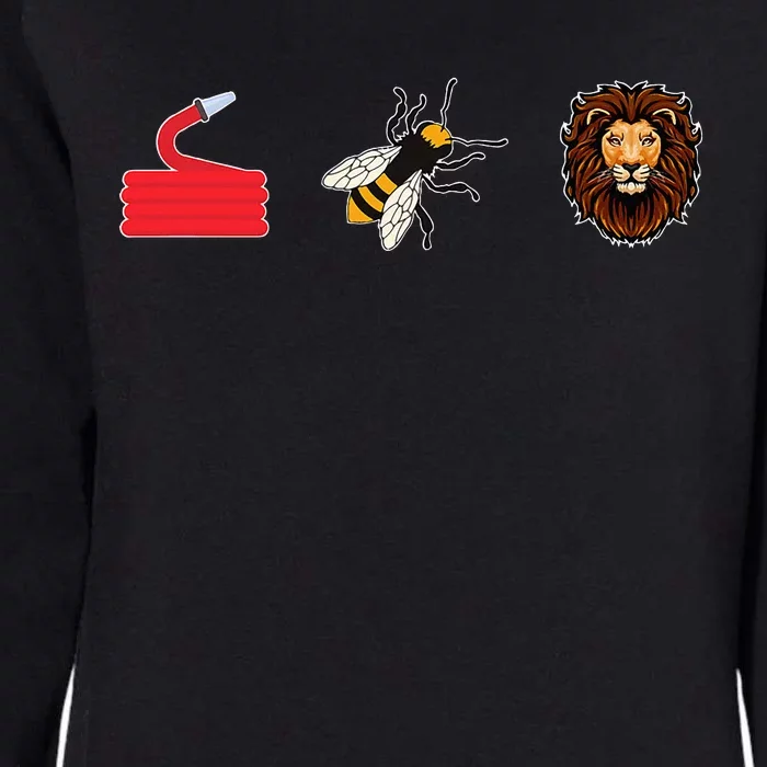 Hose Bee Lion Firefighter Womens California Wash Sweatshirt