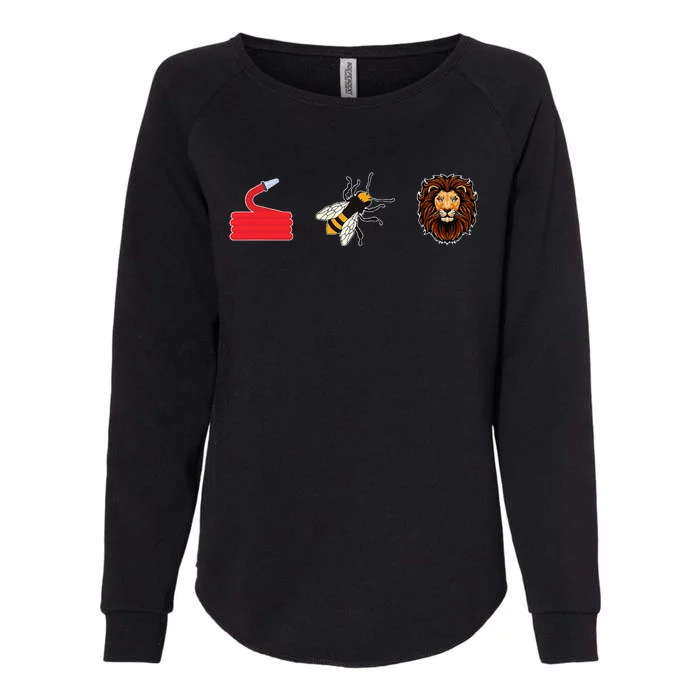 Hose Bee Lion Firefighter Womens California Wash Sweatshirt