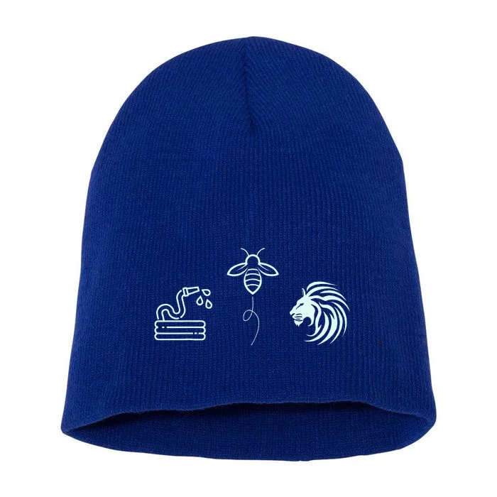 Hose Bee Lion Icons Hoes Be Lying Pun Short Acrylic Beanie