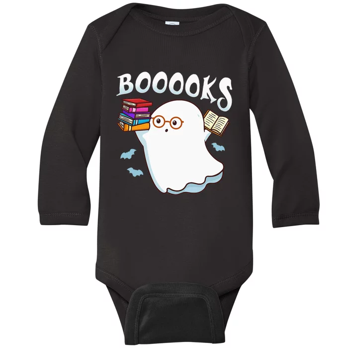 Halloween Books Librarian English Teacher Reader Reading Baby Long Sleeve Bodysuit