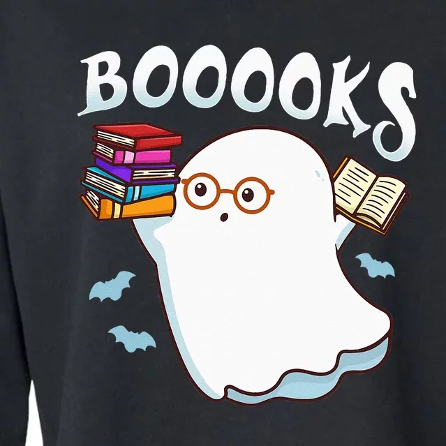 Halloween Books Librarian English Teacher Reader Reading Cropped Pullover Crew