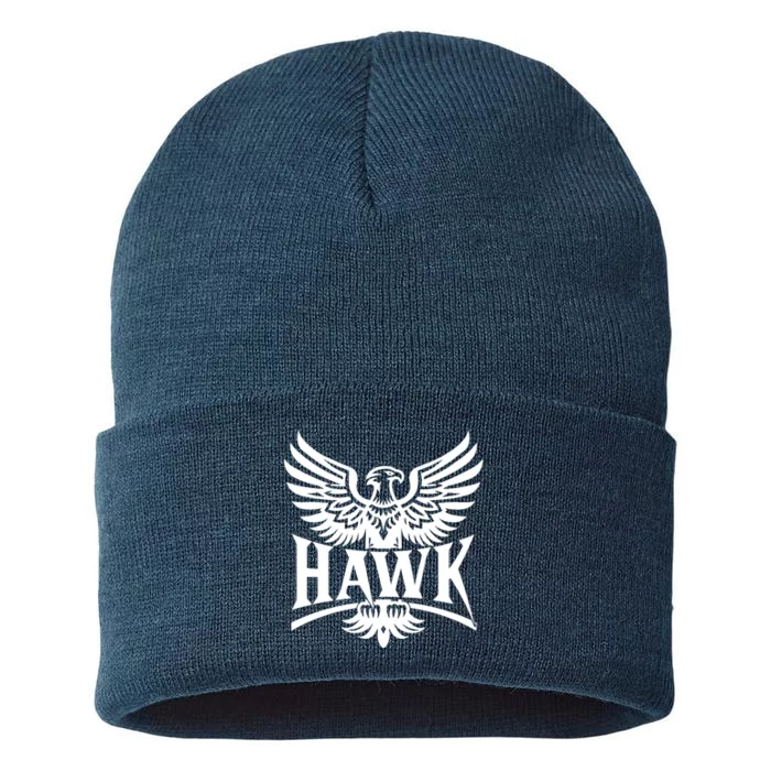 Hawk Bird Logo Sustainable Knit Beanie