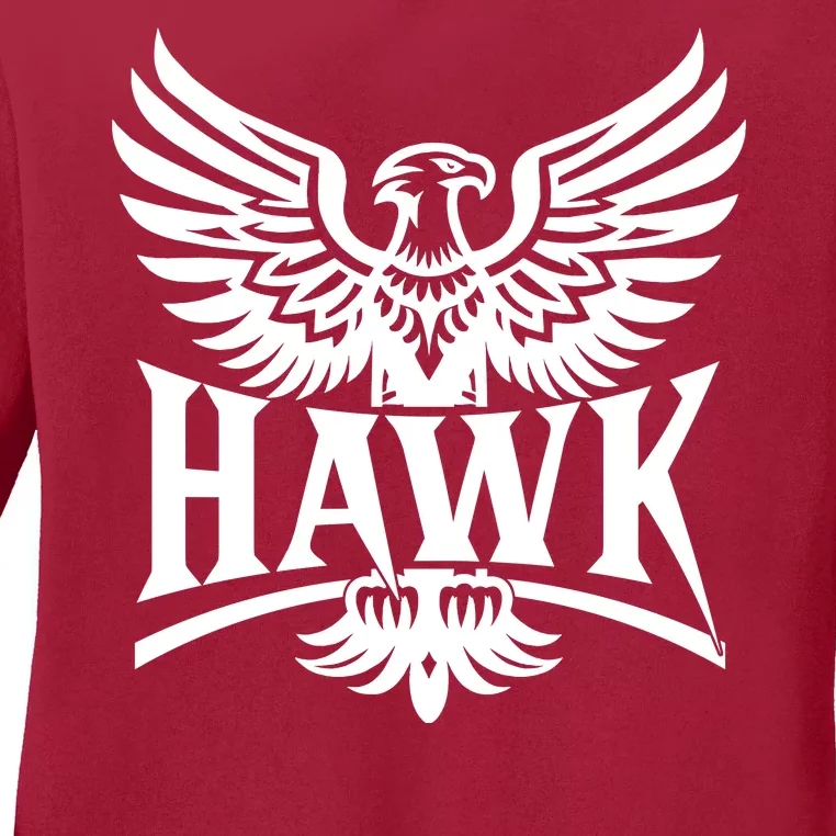 Hawk Bird Logo Ladies Long Sleeve Shirt