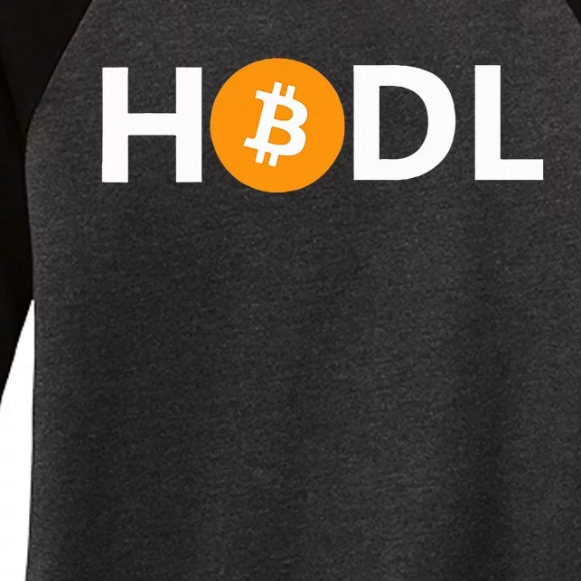 Hodl Bitcoin Logo Cryptocurrency Btc Gift Women's Tri-Blend 3/4-Sleeve Raglan Shirt