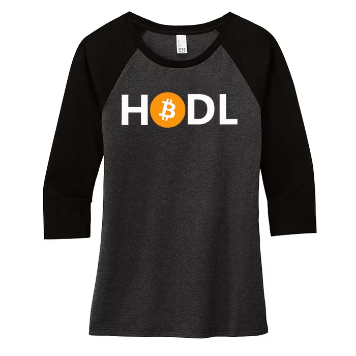 Hodl Bitcoin Logo Cryptocurrency Btc Gift Women's Tri-Blend 3/4-Sleeve Raglan Shirt